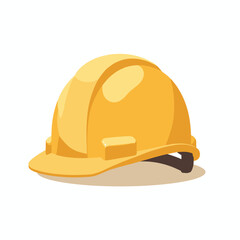 Yellow Construction Helmet Vector Illustration on White Background for Safety Awareness Campaigns, Industry Websites, and Educational Materials