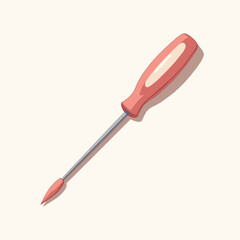 Screwdriver with Red Handle on Neutral Background for DIY Projects, Repair Tasks, Home Improvement Blogs, and Technical Websites