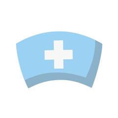 Obraz premium Nurse cap illustration with medical cross in blue and white