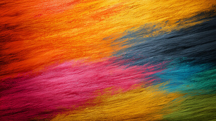 Vibrant Abstract Brush Strokes in Multicolored Paint