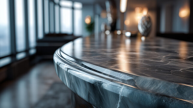 Elegant Polished Marble Countertop In Modern Interior