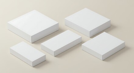 Arrangement of White Boxes for Packaging Mockup