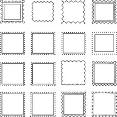 Postage Stamp Border Icons | Vintage Edges, Mail Frames & Postal Line Vector Set