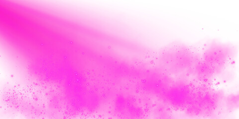 A glowing Pink spotlight illuminates a misty atmosphere with sparkling particles, evoking a cosmic feel.