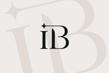 IB or BI letter logo icon design. Classic style luxury initials monogram.