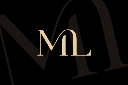ML or LM letter logo icon design. Classic style luxury initials monogram.