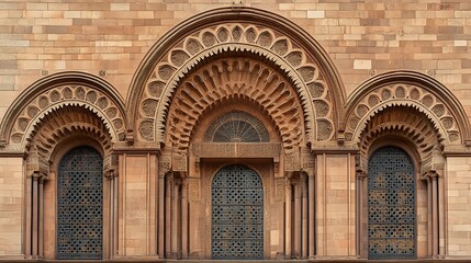 Obraz premium Elaborate Archway on a Stone Building Facade