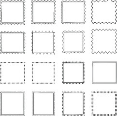 Postage Stamp Border Icons | Vintage Edges, Mail Frames & Postal Line Vector Set