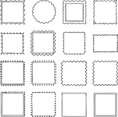Postage Stamp Border Icons | Vintage Edges, Mail Frames & Postal Line Vector Set