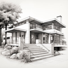 Minimalist house sketch 