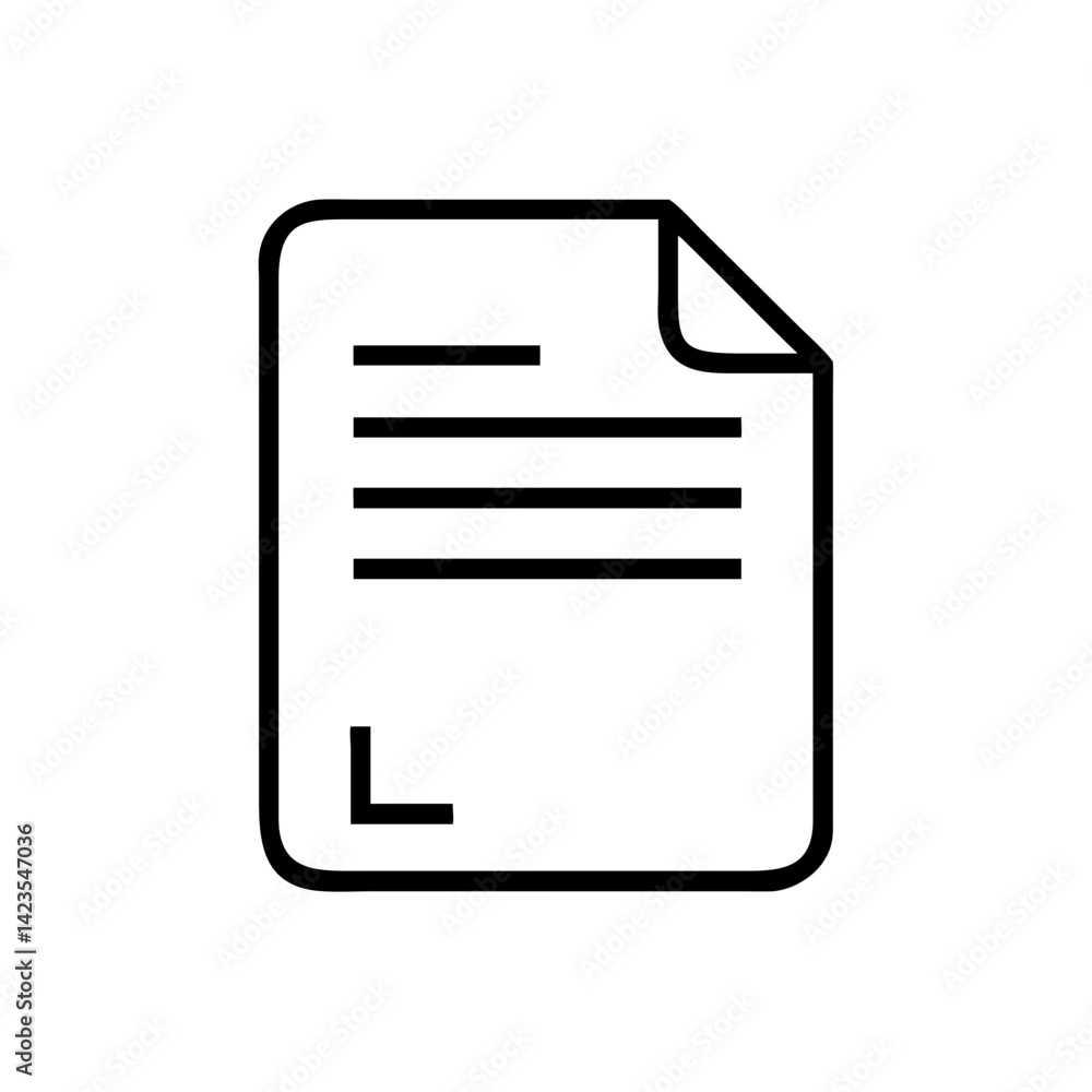 Poster document icon on transparent background flat vector icon for apps and websites