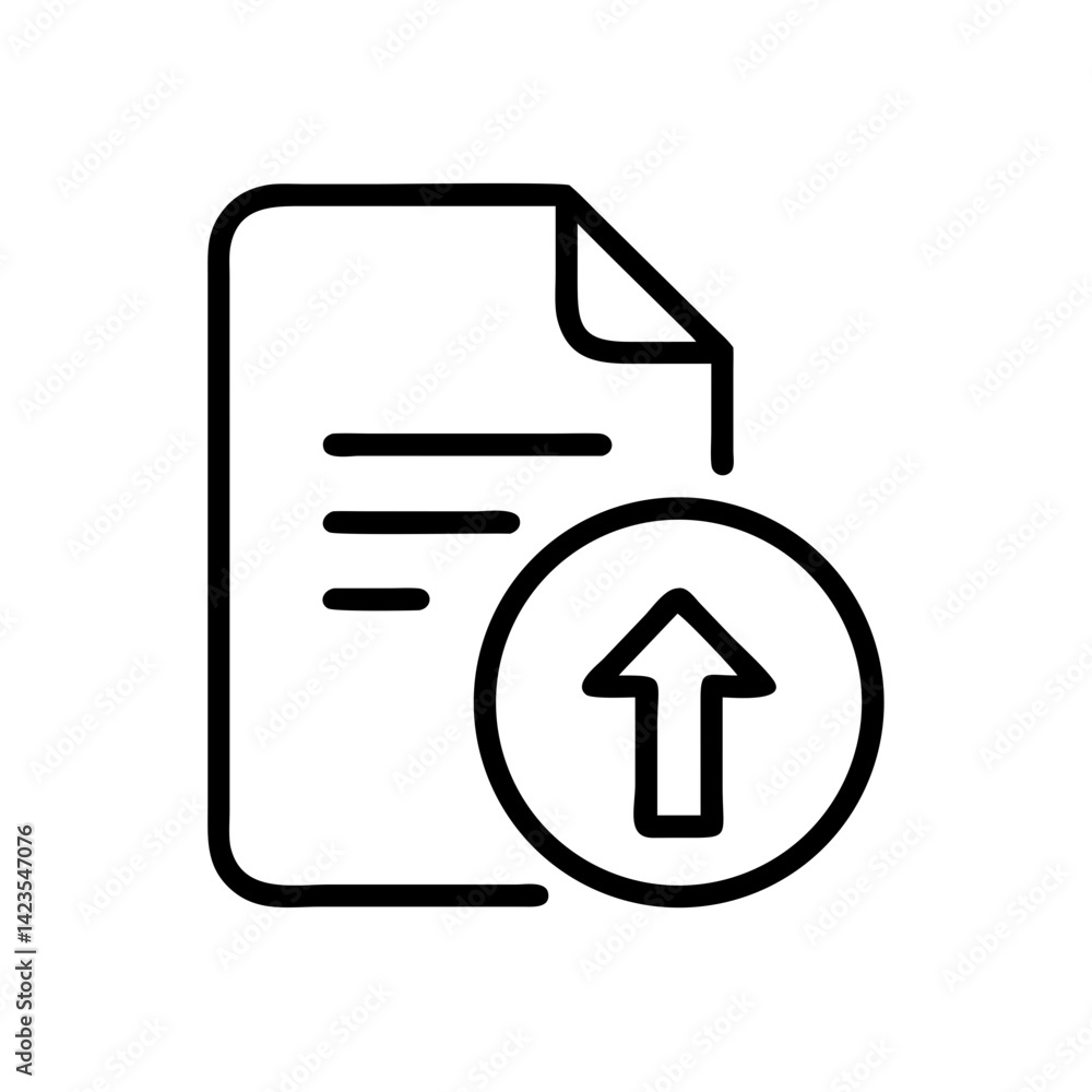 Poster file upload icon on transparent background flat vector icon for apps and websites