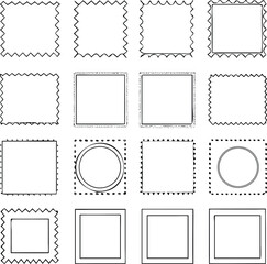 Postage Stamp Border Icons | Vintage Edges, Mail Frames & Postal Line Vector Set
