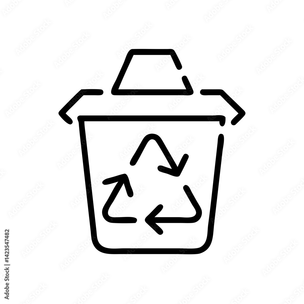 Poster recycle icon on transparent background flat vector icon for apps and websites