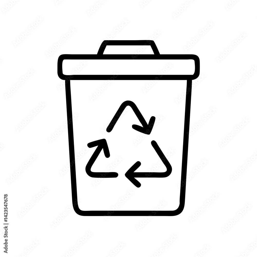Poster recycle icon on transparent background flat vector icon for apps and websites