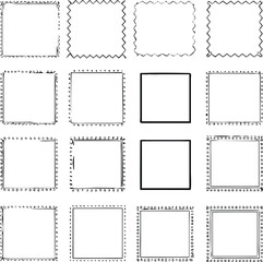 Postage Stamp Border Icons | Vintage Edges, Mail Frames & Postal Line Vector Set