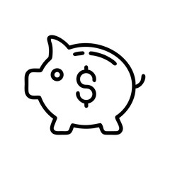save money icon on transparent background flat vector icon for apps and websites