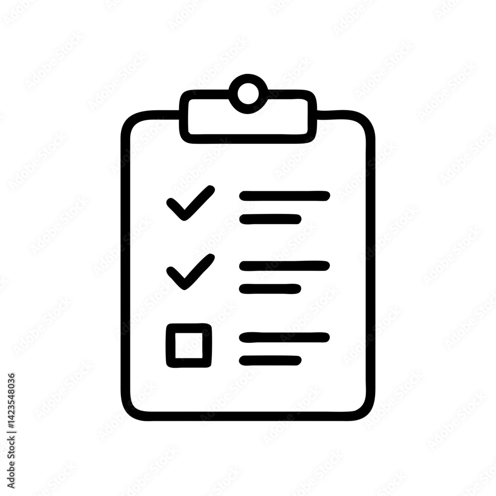 Poster task checklist icon on transparent background flat vector icon for apps and websites