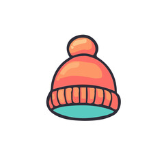Fototapeta premium A Very Simple flat 2D icon of a Collection of baby hat illustration isolated on a transparent background, vector, flat design, animation design, vector, simple flat 2D icon, eps