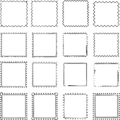 Postage Stamp Border Icons | Vintage Edges, Mail Frames & Postal Line Vector Set