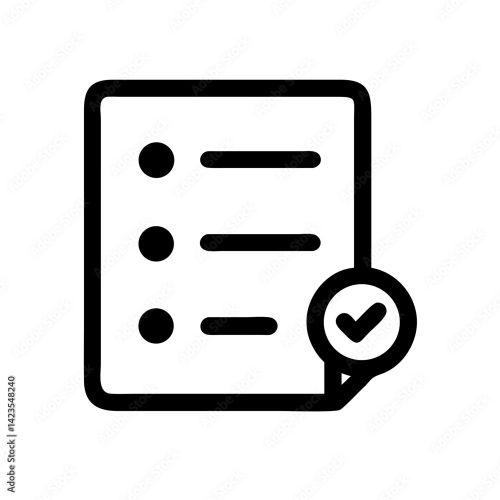 Poster to do list icon on transparent background flat vector icon for apps and websites