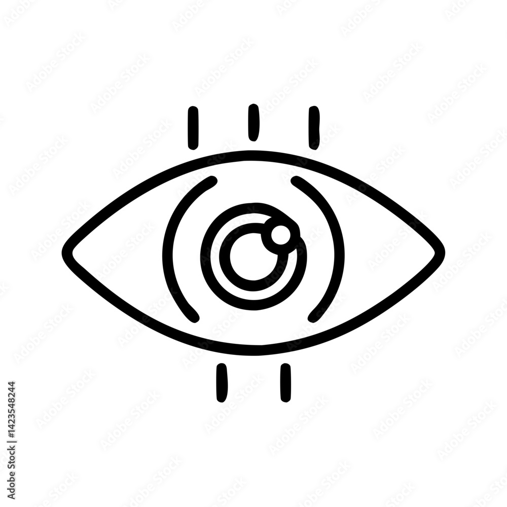 Poster vision icon on transparent background flat vector icon for apps and websites