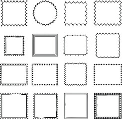 Postage Stamp Border Icons | Vintage Edges, Mail Frames & Postal Line Vector Set