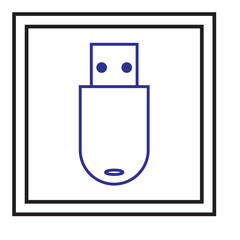 USB Flash Drive Outline Icon, Data Storage Device Graphic