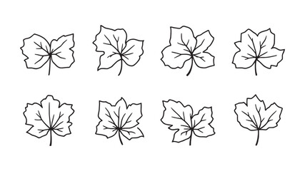 Begonia line art floral drawing with minimalist botanical aesthetic design