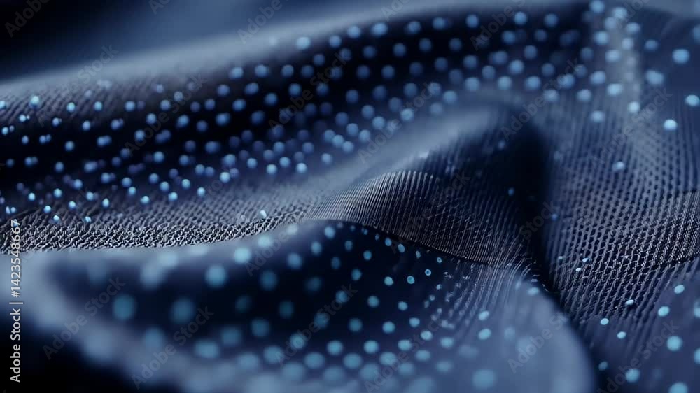 Poster exploring the mesmerizing textures and patterns of fabric art in an immersive textile landscape gene