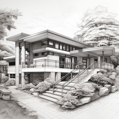 Minimalist house sketch 