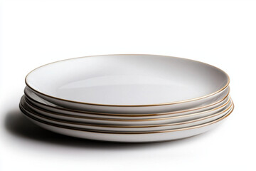 Elegant ceramic dinner plate set with glossy white finish modern dining table product photography minimalist style top view aesthetic decor