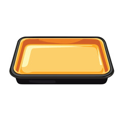 A Simple flat 2D icon baking tray isolated on a transparent background, vector, flat design, animation design, simple flat 2D icon, minimalist design, clipart, illustration