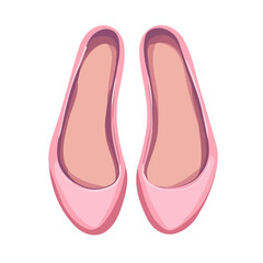  A Very Simple flat 2D icon of a Collection of pink ballet flats isolated on a transparent background, vector, flat design, animation design, vector, simple flat 2D icon, eps