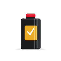 A Simple flat 2D icon battery full isolated on a transparent background, vector, flat design, animation design, simple flat 2D icon, minimalist design, clipart, illustration