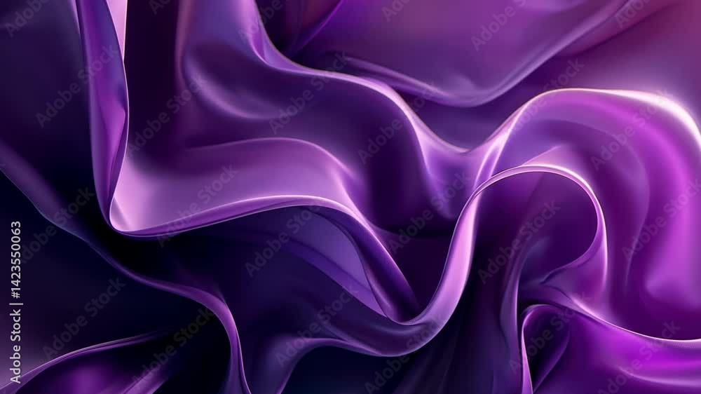Poster elegant flowing purple fabric smooth abstract design showcasing texture and movement in captivating 