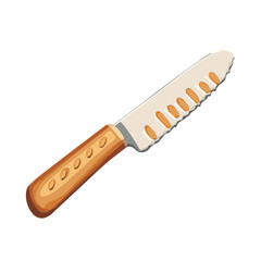 My Simple flat 2D illustration of bread knife set isolated on a transparent background, vector, flat design, animation design, simple flat 2D icon, EPS Format