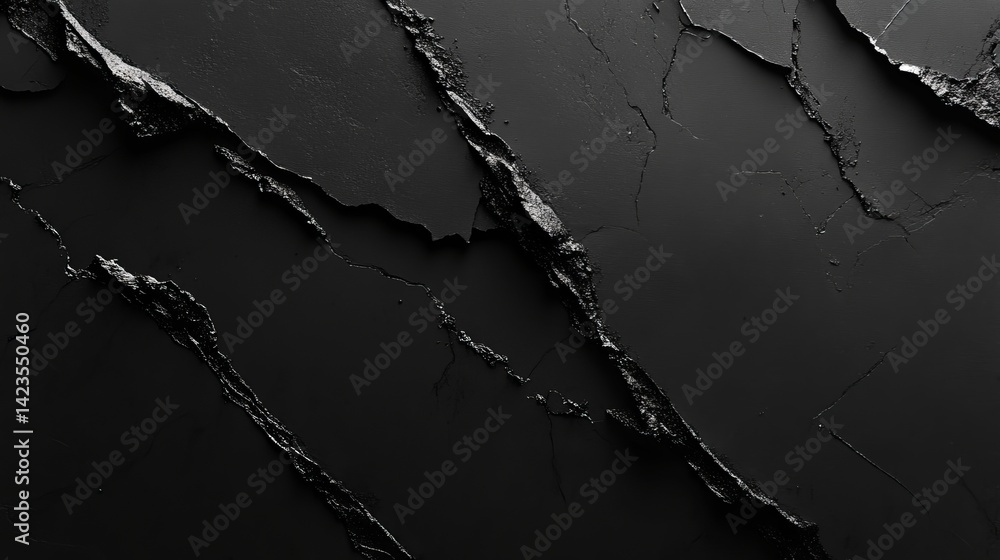 Aufkleber abstract dark gray texture background with cracks and deep shadows dramatic design element art rough
