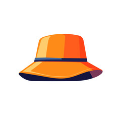 A Simple flat 2D icon of a set of bucket hat isolated on a transparent background, vector, flat design, animation design, simple flat 2D icon, minimalist
