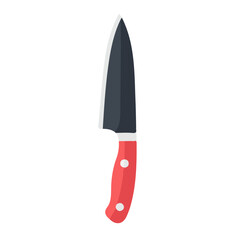 A Simple flat 2D icon of a Chefas knife set isolated on a transparent background, vector, flat design, animation design, simple flat 2D icon, minimalist design, clipart, illustration