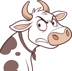 funny cow cartoon isolated