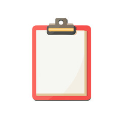 A Simple flat 2D icon of clipboard isolated on a transparent background, vector, flat design, animation design, simple flat 2D icon, minimalist design, clipart, illustration