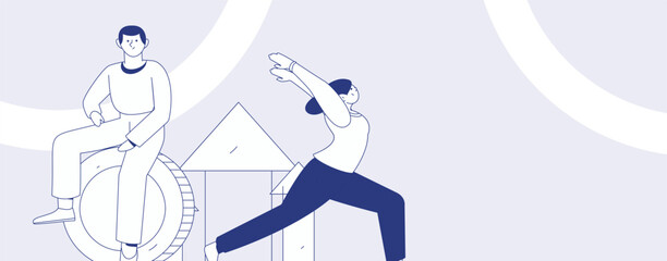 Internet financial management investment flat vector concept operation hand drawn illustration
