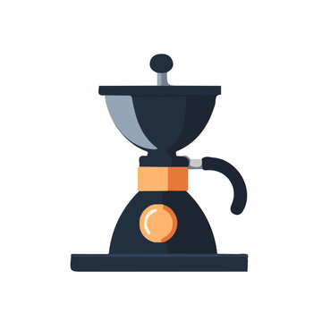 black coffee maker flat design clip art preview