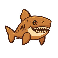 A Simple flat 2D icon cookie cutter shark isolated on a transparent background, vector, flat design, animation design, simple flat 2D icon, minimalist design, clipart, illustration
