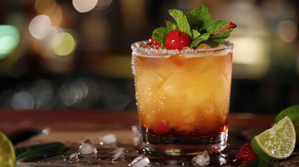 Exotic Mai Tai in Tall Glass