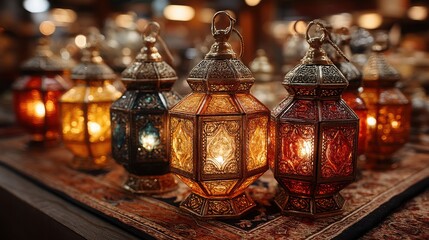 Fototapeta premium Radiant Orange Lantern Glowing with Warm Illumination – Inviting Visual for Autumn Decor and Cozy Lighting Concepts