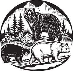 Adobe Illustrator ArtworkBear counting cash in a tranquil forest setting surrounded by lush trees and dappled sunlight during daytime. Generative AI Giant Panda side view full body