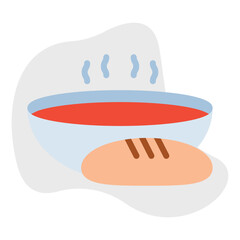 Bread Soup icon vector illustration