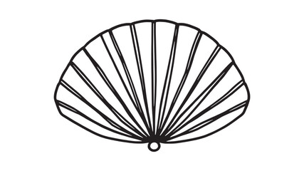 Fan Palm Leaf line art illustration botanical drawing for interior